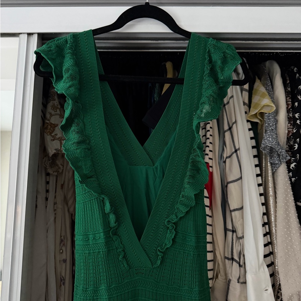 Sézane Green knitted dress - Picture 4 of 6